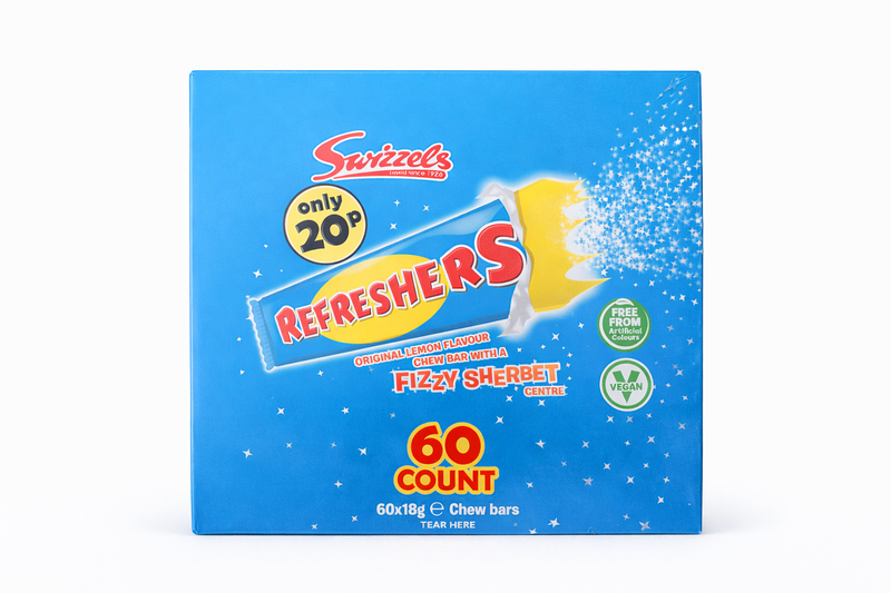 Refreshers original Chew Bars Box of 60 | Fizzy Sherbet Retro Sweets ex