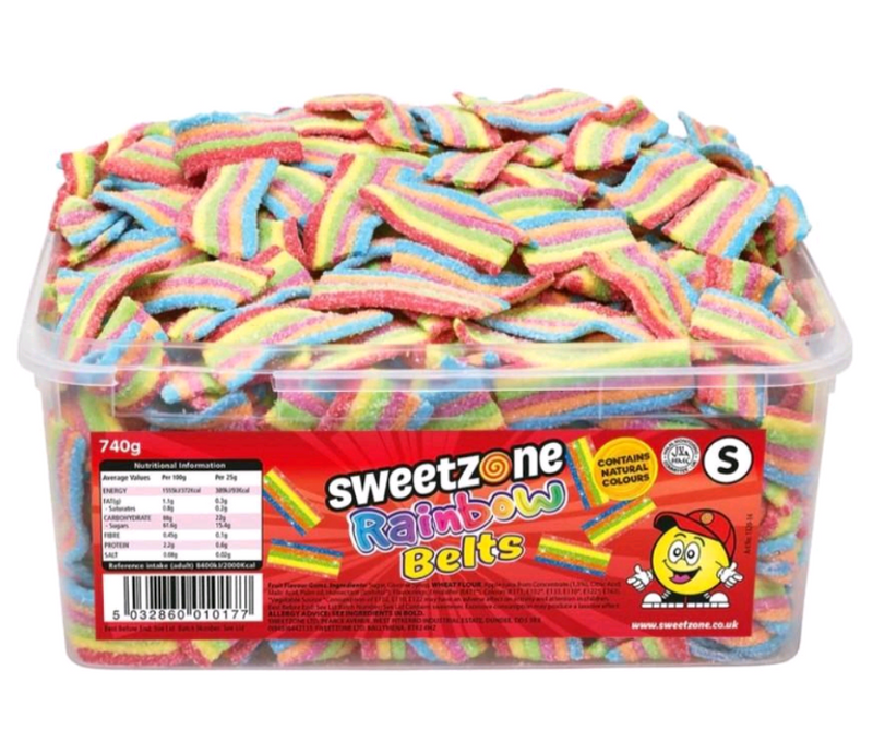 Sweetzone Rainbow Belts – 740g Tub