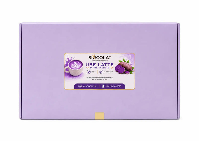 Siocolat Ube Latte Sachets | Sugar-Free Vegan Ube Latte