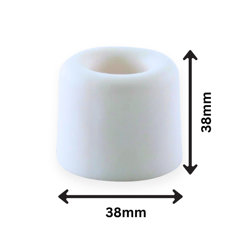 Floor Mounted Cylindrical Door Stopper, White (2-pack)