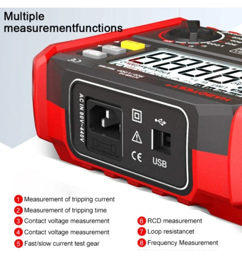 RCD & Loop Tester – Professional Electrical Installation Tester ex