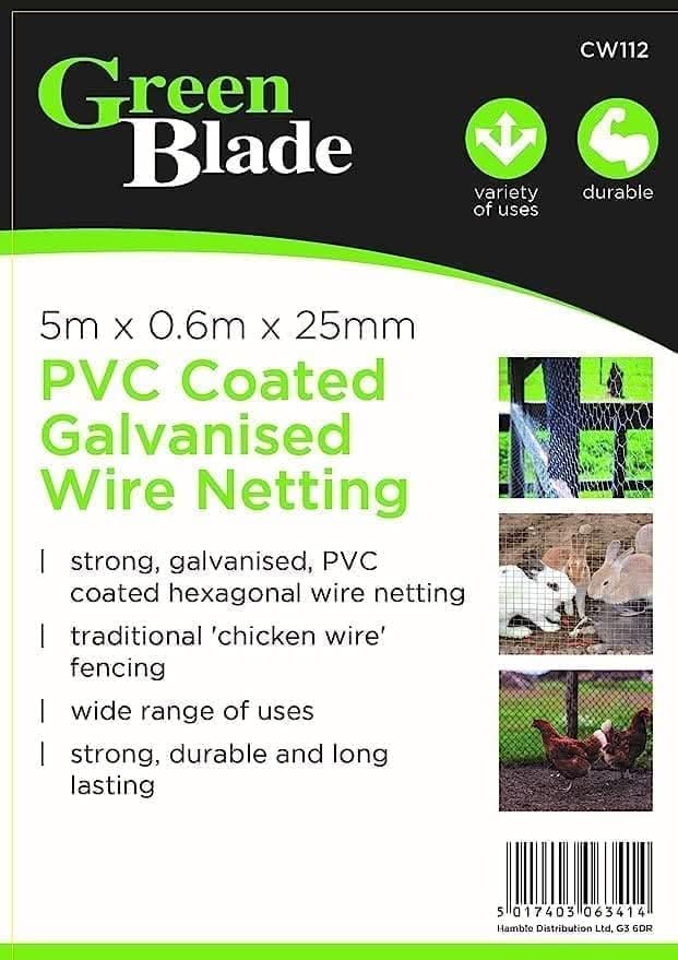 PVC Coated Galvanized Wire Netting with 25mm Mesh