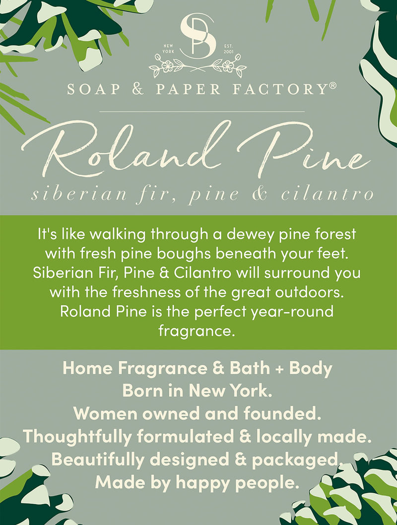 Roland Pine 9.5 oz Large Soy Candle | Soap & Paper Factory