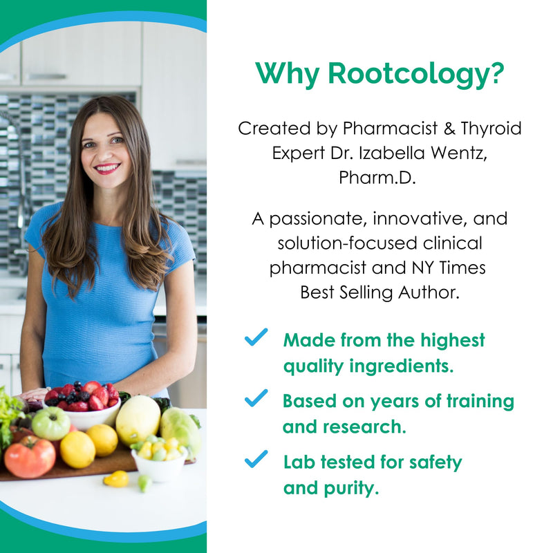 Rootcology by Dr. Izabella Wentz | Carnitine Blend | L-Carnitine & Acetyl-L-Carnitine Formula | Vegetarian Friendly | 120 Capsules