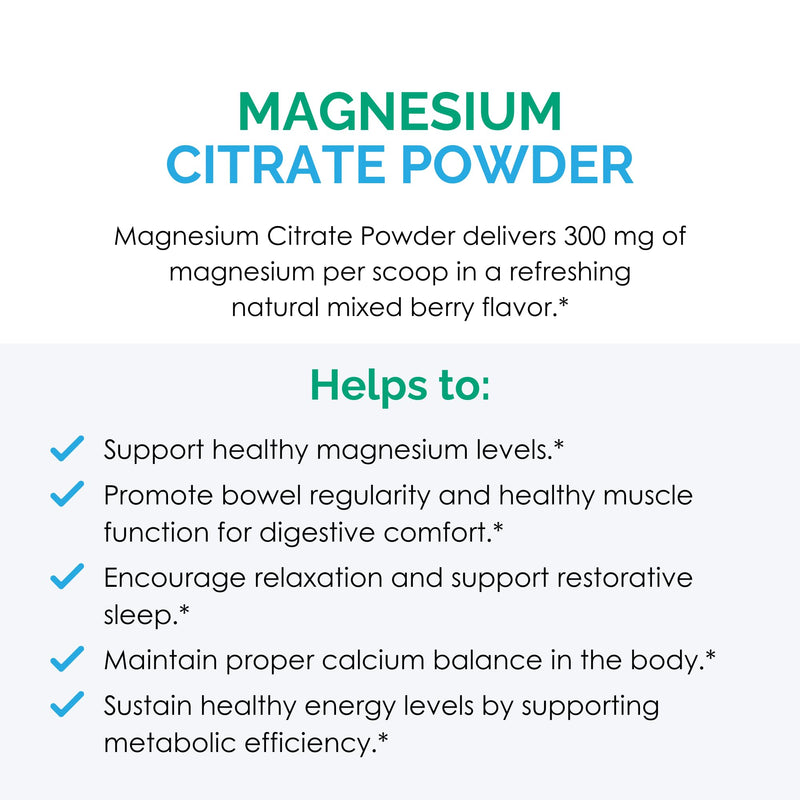 Rootcology Magnesium Citrate Powder 270g (60 Servings) – Mixed Berry | Dr. Izabella Wentz