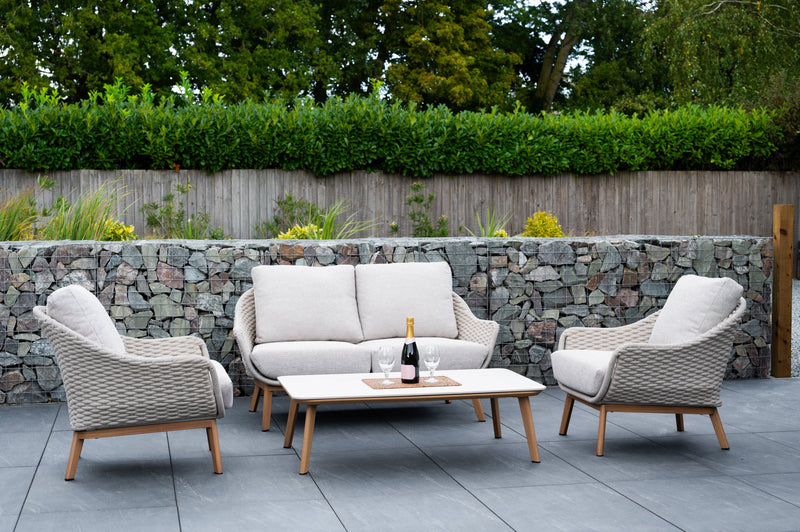Camberley 2 Seat Rope Weave Lounge Set with Coffee Table