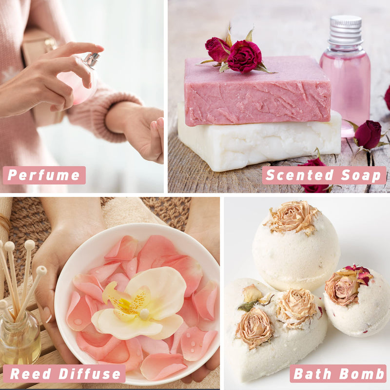 Rose Fragrance Oil Set | ESSLUX Floral Oils for Diffuser & Candles