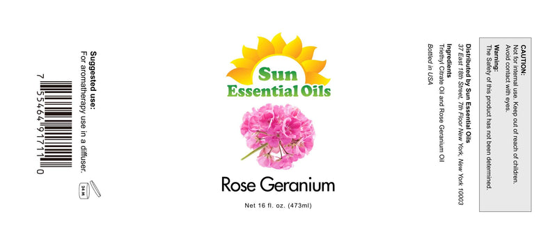 Rose Geranium Essential Oil 16oz - Sun Essential Oils | Aromatherapy & Skincare