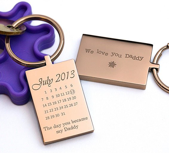 Rose Gold Keyring – Personalised Engraved Calendar Keychain | Unique Gift Idea