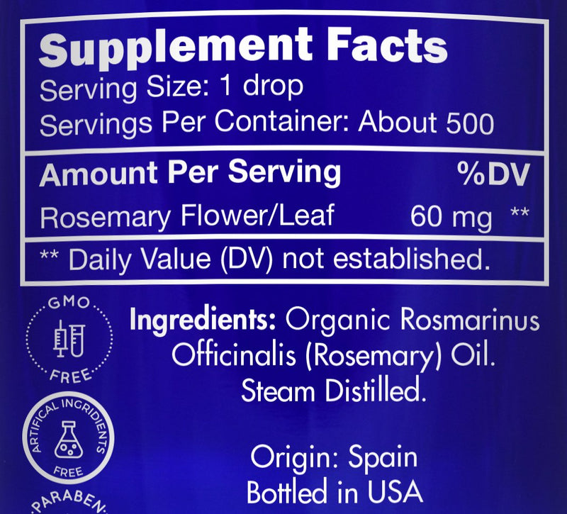 Organic Rosemary Oil – 100% Pure, Food Grade, Edible for Hair Growth | Zongle Therapeutics, 1 OZ