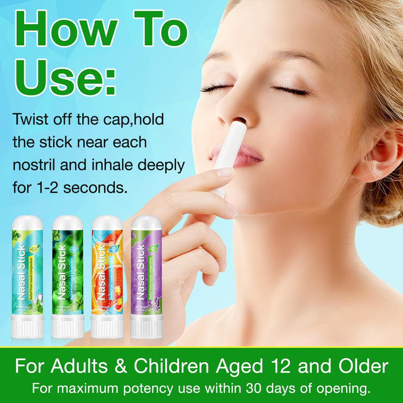 Ruduwu 8 Pack Nasal Stick | Natural Inhaler for Quick Refresh & Focus