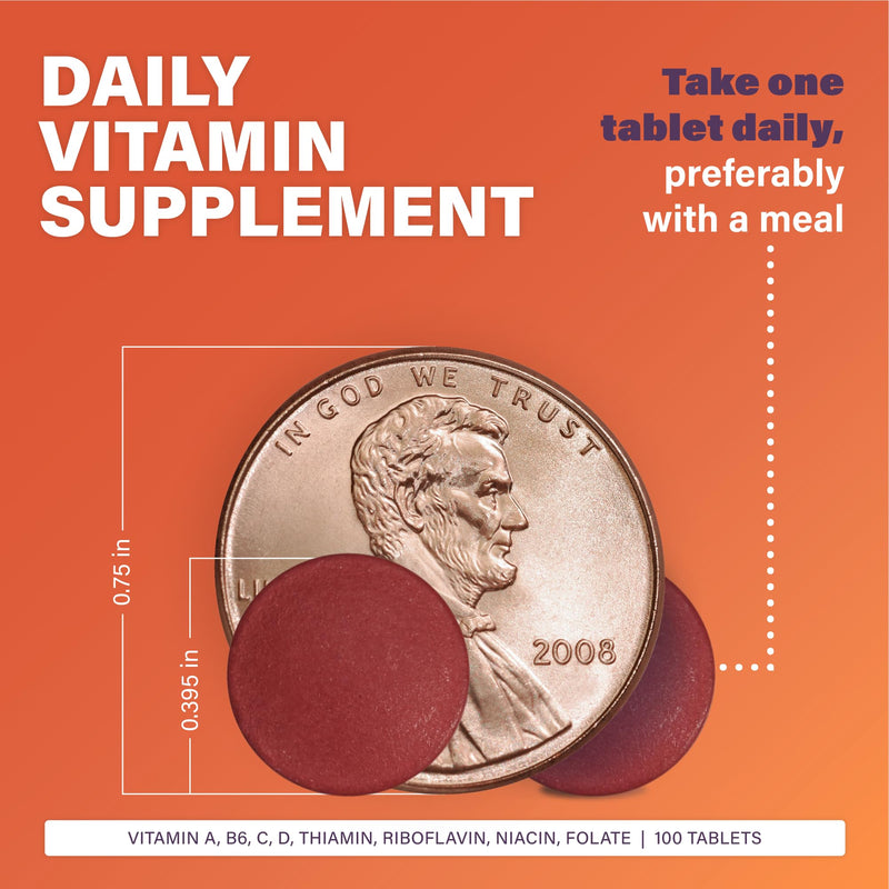 Rugby Daily-Vite Multivitamin | Daily Vitamin Supplement for Adults - 100 Tablets (1 Pack)