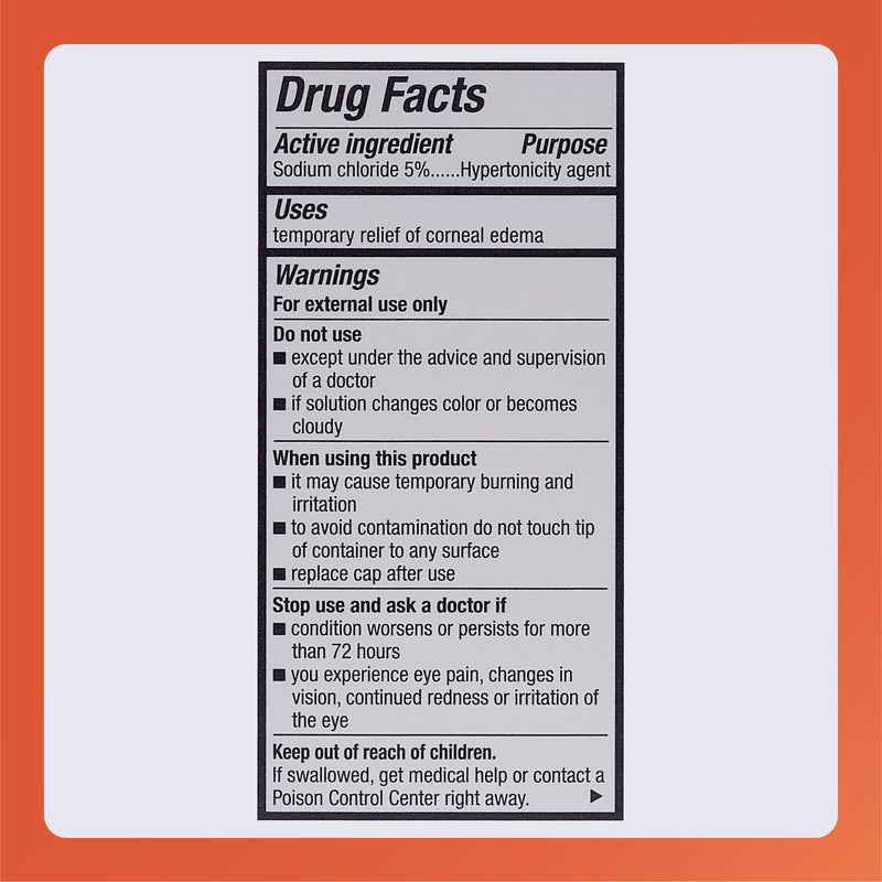 Rugby Laboratories Sodium Chloride 5% Hypertonicity Ophthalmic Drops – Alcohol-Free, 0.5 fl oz