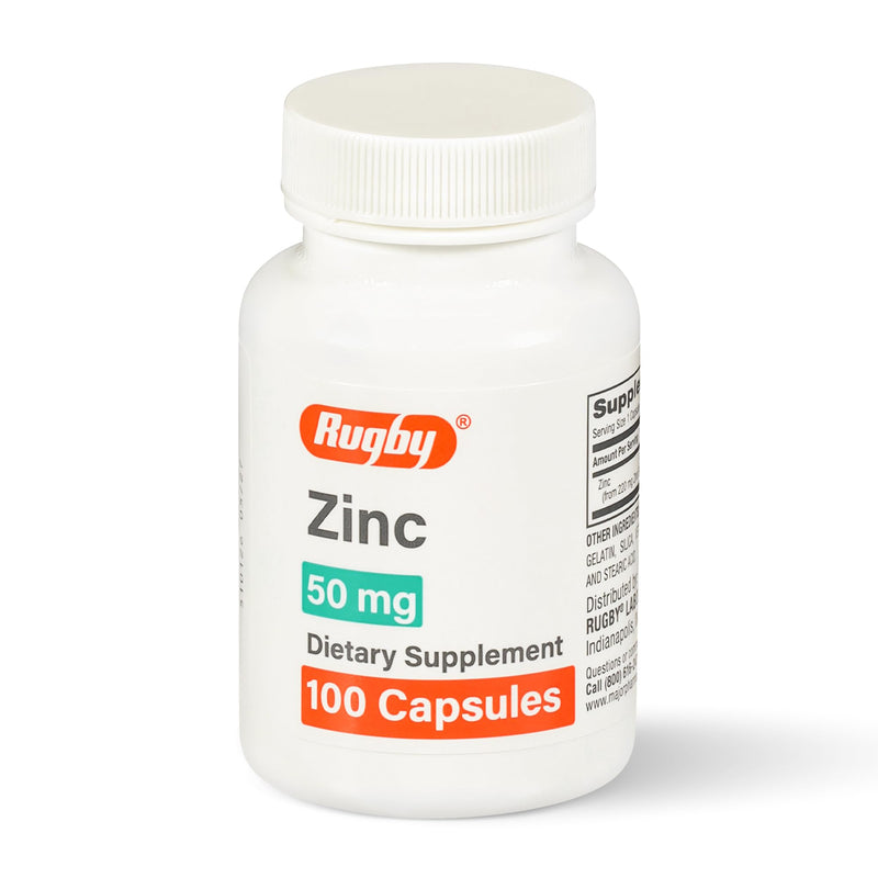 Rugby Zinc 50mg – Gluten-Free Immune Support Daily Dietary Supplement (100 Count)
