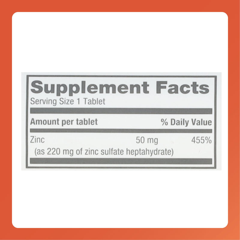 Rugby Zinc Sulfate 220 mg Tablets - Made with Zinc Sulfate Heptahydrate - Dietary Supplement - 100 Count (1 Pack)