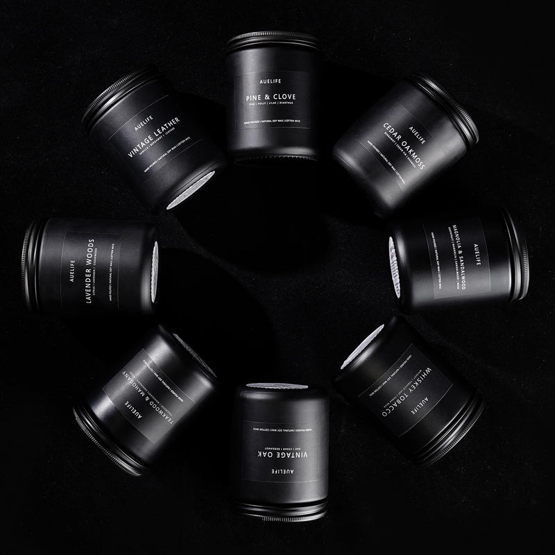 Rum & Oak Candle - Masculine Soy Candle in Black Jar (7oz)