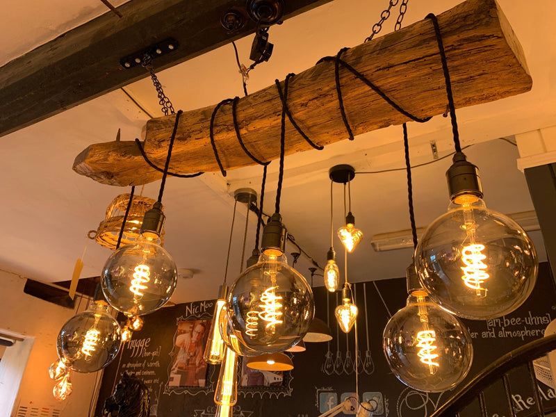 Rustic Ancient Oak Wrap Chandelier | Reclaimed Beam Kitchen & Dining Lighting