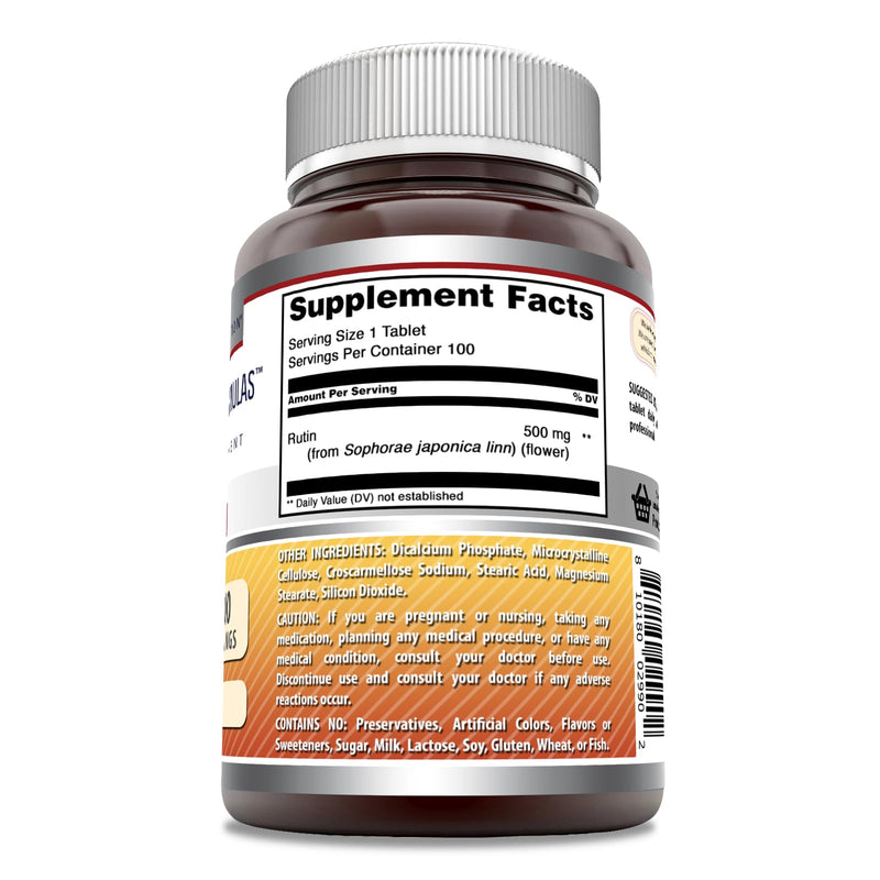 Amazing Formulas Rutin Supplement – 500 mg, 100 Count, 3 Pack, Made in USA