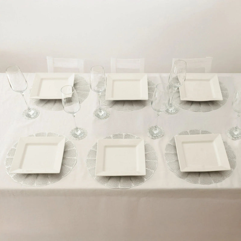 Set of 6 Silver Leaf Placemats & Coasters