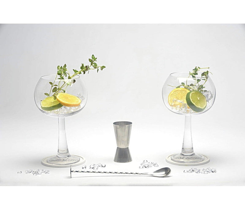 Gin Glass Cocktail Set with 2 Balloon 680ml, Cocktail Spoon, Measuring Cup