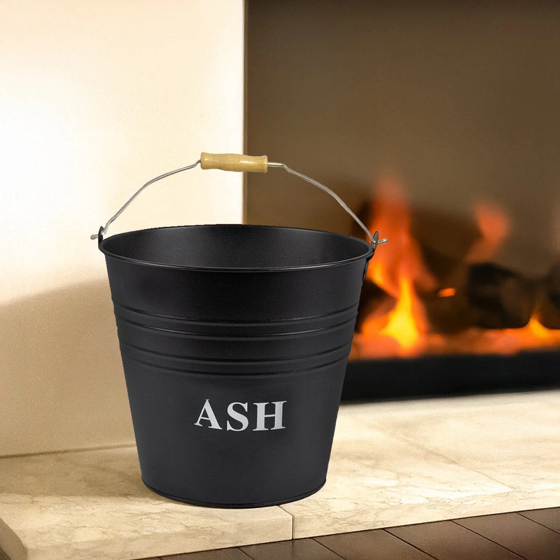 12L Fireside Metal Ash Bucket With Lid