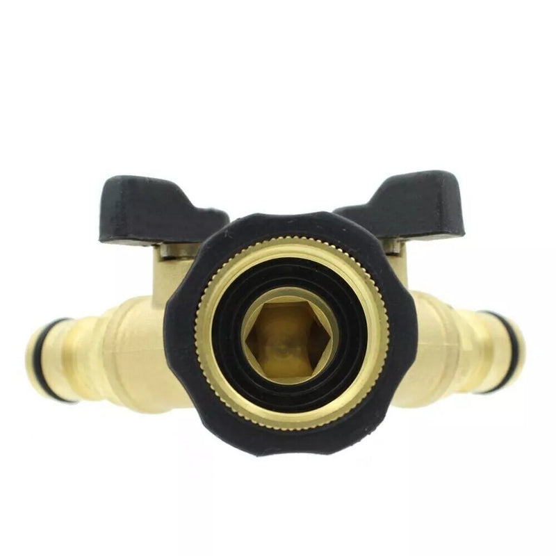 Brass 2-Way Double Garden Tap Adapter
