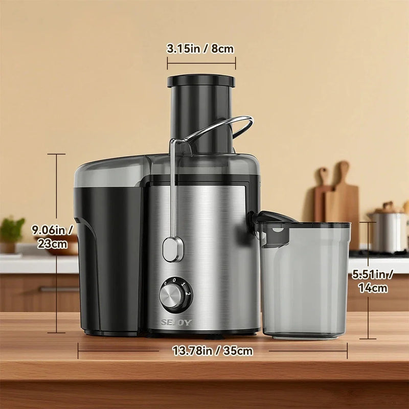SEJOY 600W Compact Juicer – Whole-Fruit Juice Extractor with 2 Speeds