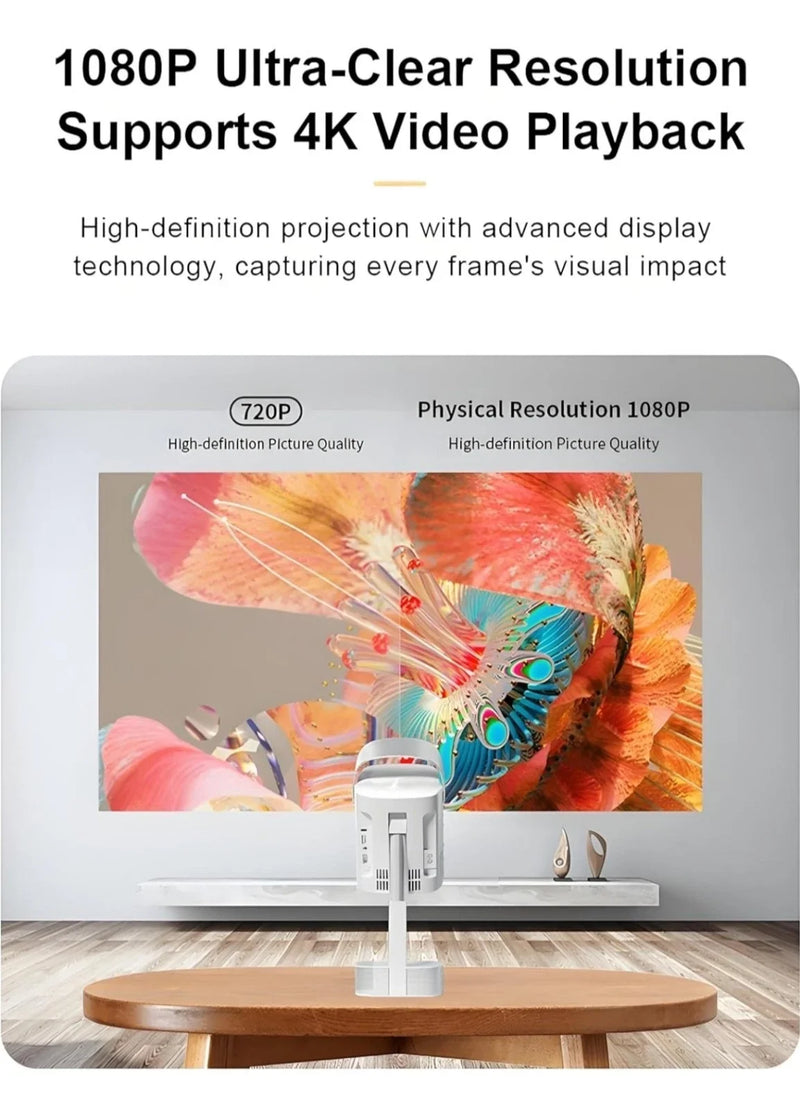 Smart Home Theater Projector Native 1080P WiFi 6 Bluetooth Portable Auto Focus
