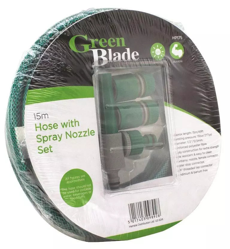Hose and Spray Nozzle Kit - 15m