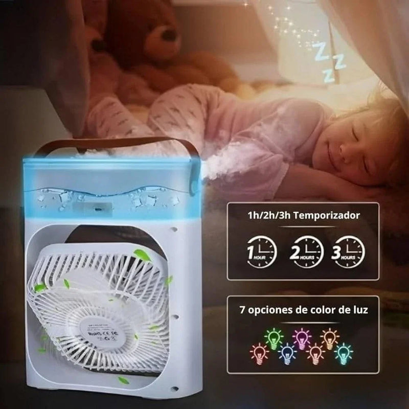 Portable Air Cooler Fan with Humidifier, USB Powered, 3-Speed Control, LED Display