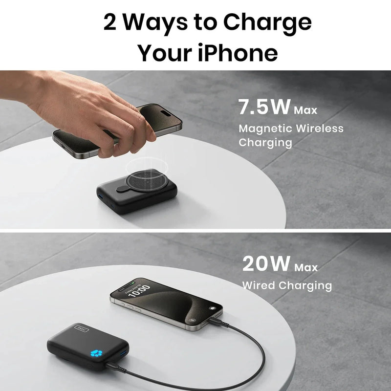 INIU 10000 mAh MagSafe Magnetic Wireless Power Bank Fast Charger iPhone New