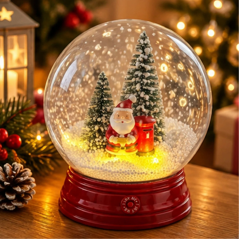 Large Musical Christmas Snow Globe with Santa & LED Lights