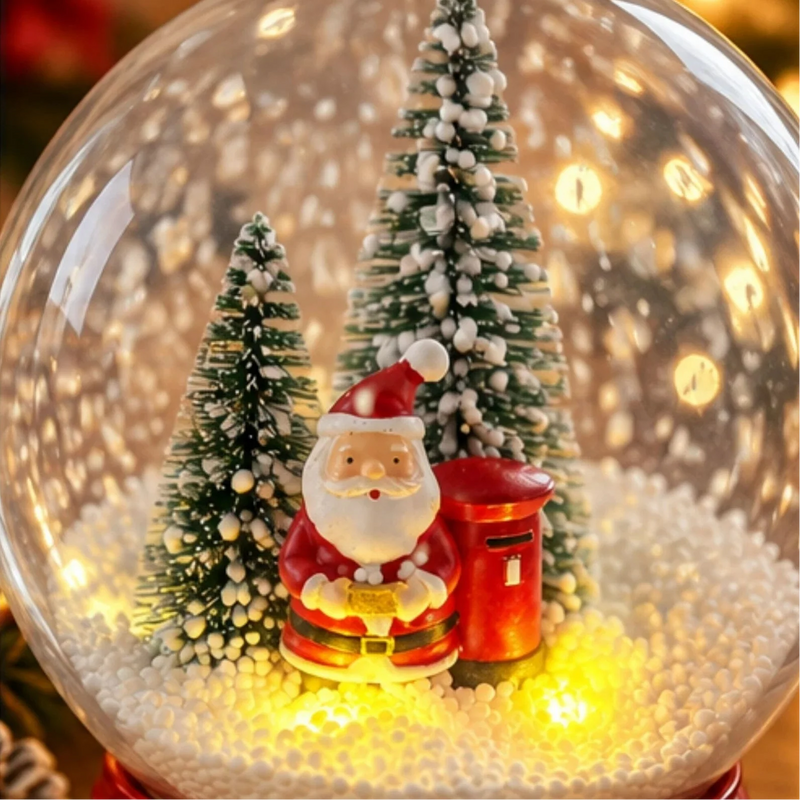 Large Musical Christmas Snow Globe with Santa & LED Lights