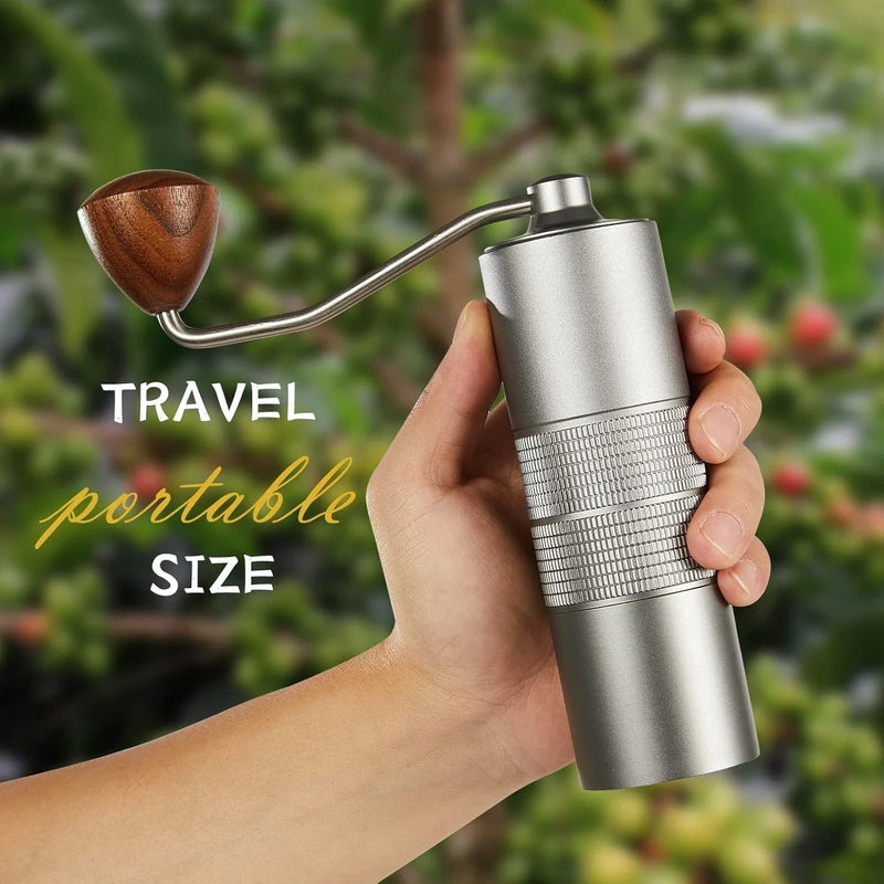 CONQUECO Manual Coffee Grinder Burr: Portable Stainless Steel Conical Burr Bean
