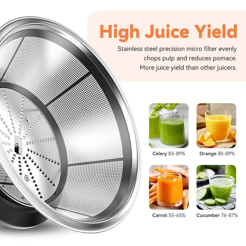 SEJOY 600W Compact Juicer – Whole-Fruit Juice Extractor with 2 Speeds