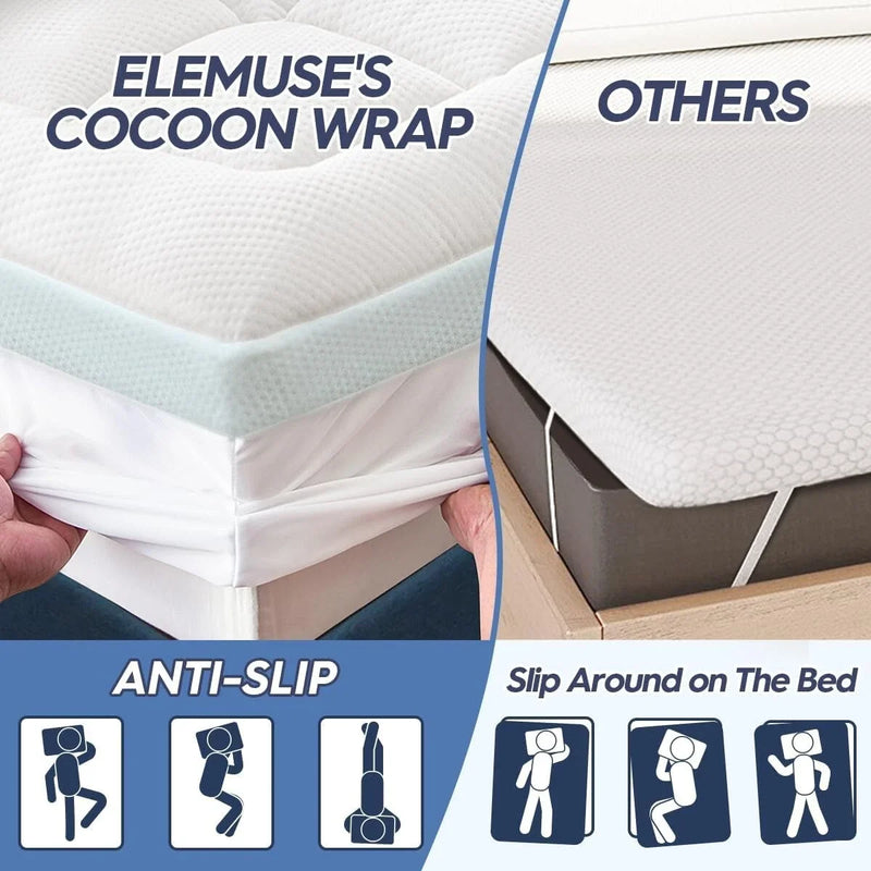 Memory Foam Topper Super King 180x200cm Bamboo Layer ELEMUSE
