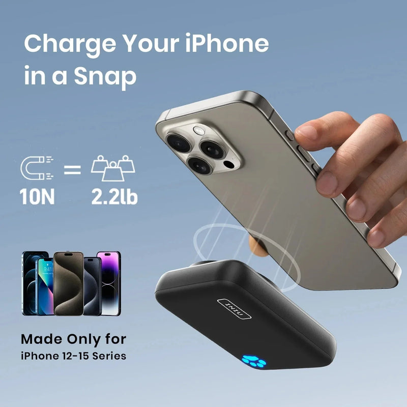 INIU 10000 mAh MagSafe Magnetic Wireless Power Bank Fast Charger iPhone New