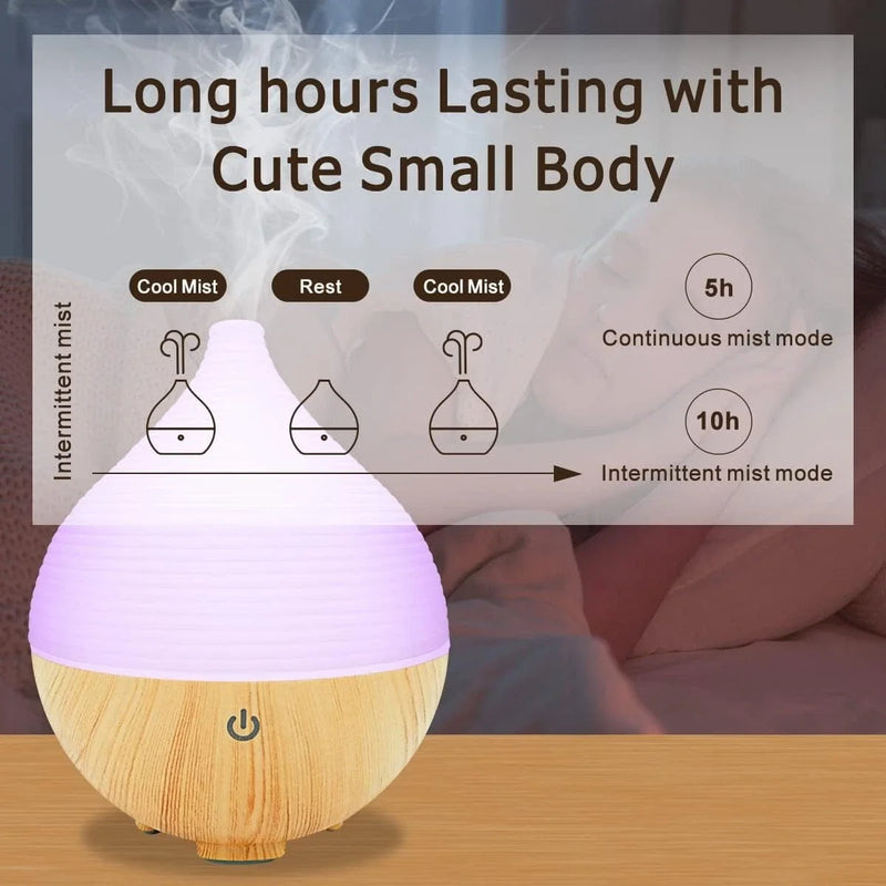 Essential Oil Diffuser Cool Mist Humidifier 3 Mode Aromatherapy Small VVFLED