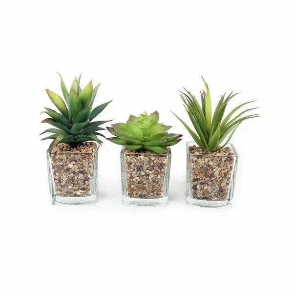 3pc Faux Potted Plants Set