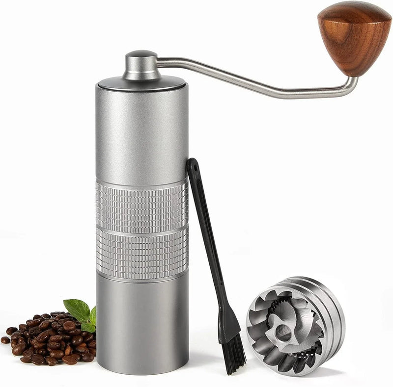 CONQUECO Manual Coffee Grinder Burr: Portable Stainless Steel Conical Burr Bean