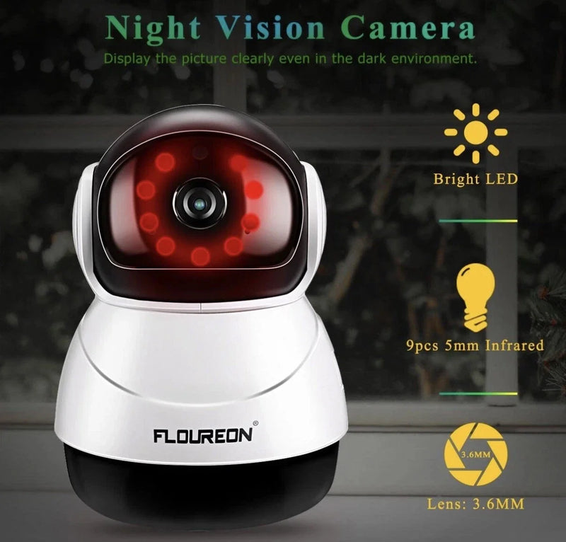 FLOUREON 360° Wireless CCTV Security Camera 1080P | Model: PTX01-PW