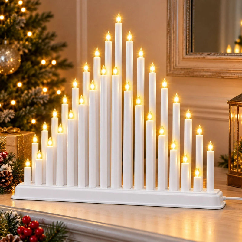 Christmas Candle Bridge with 33 Warm White LED Lights