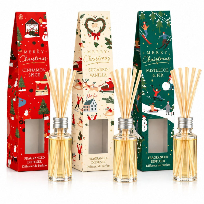Set of 3 Christmas Reed Diffuser Gift Set