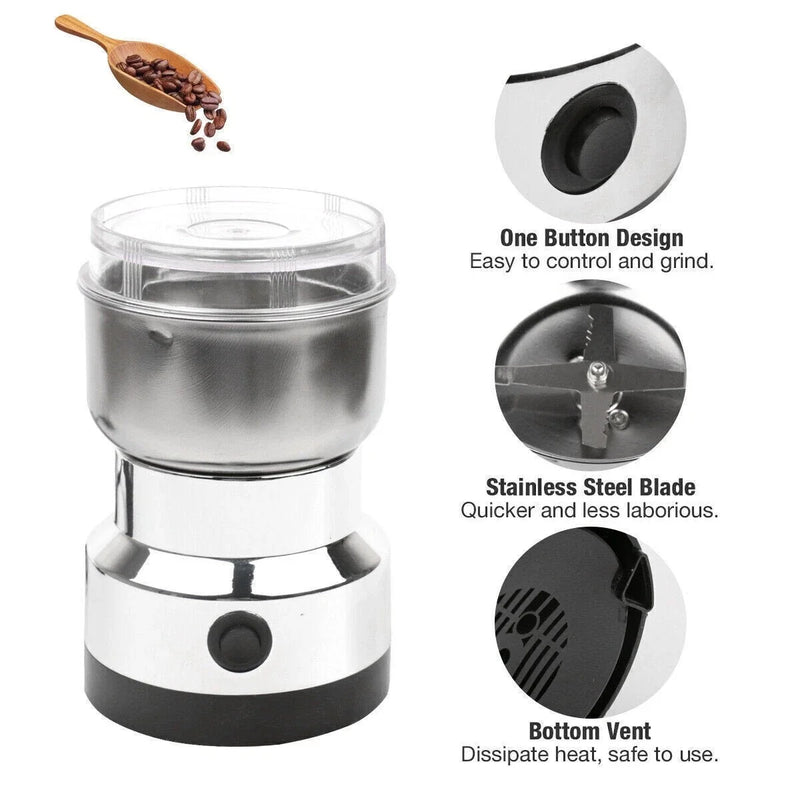 Electric Coffee Grinder – Stainless Steel Blade for Coffee Beans, Nuts & Spices (220V)
