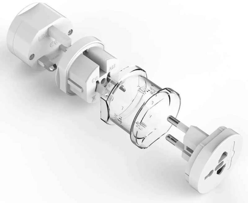 Travel Plug Universal Worldwide Charger Power Adapter US, EU, UK, AU - White