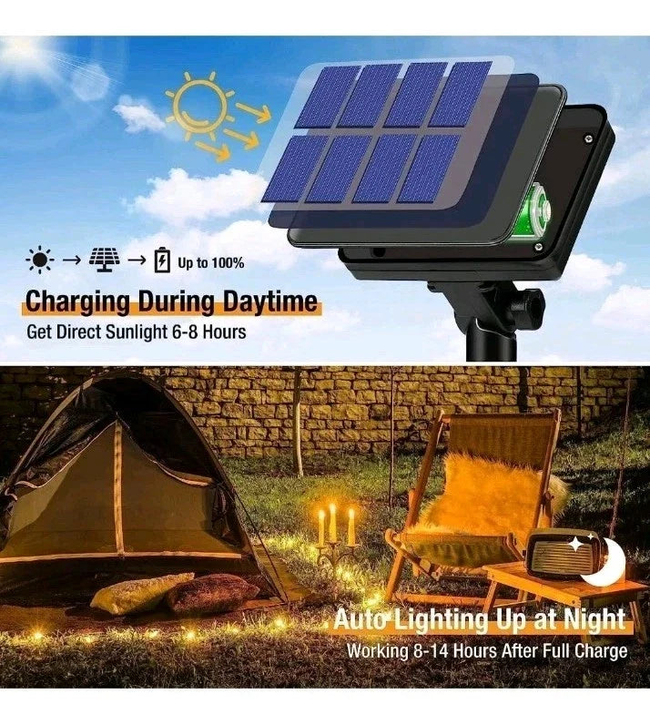 2 Pack Solar powered String Lights Outdoor Garden Waterproof 10M x2 Fairy 8 Mode