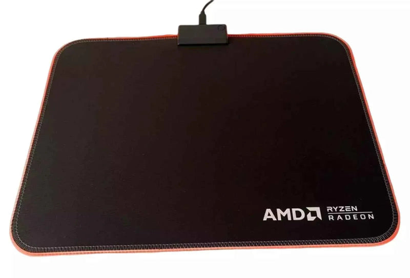 AMD LED Gaming Mouse Pad Red LED Light-Up Anti-Slip 36.5×25.5 cm for PC/Laptop