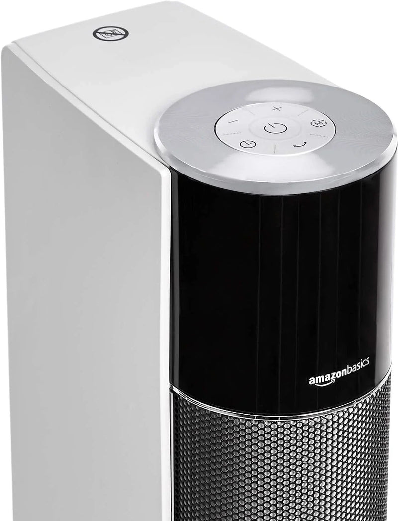 AmazonBasics Eco Tower Heater — 3 Heat Settings, 2 Fan Speeds, Oscillating