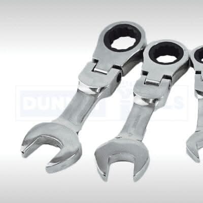 Flexi Ratchet Spanners Stubby Metric Garage Workshop 5 Piece Set