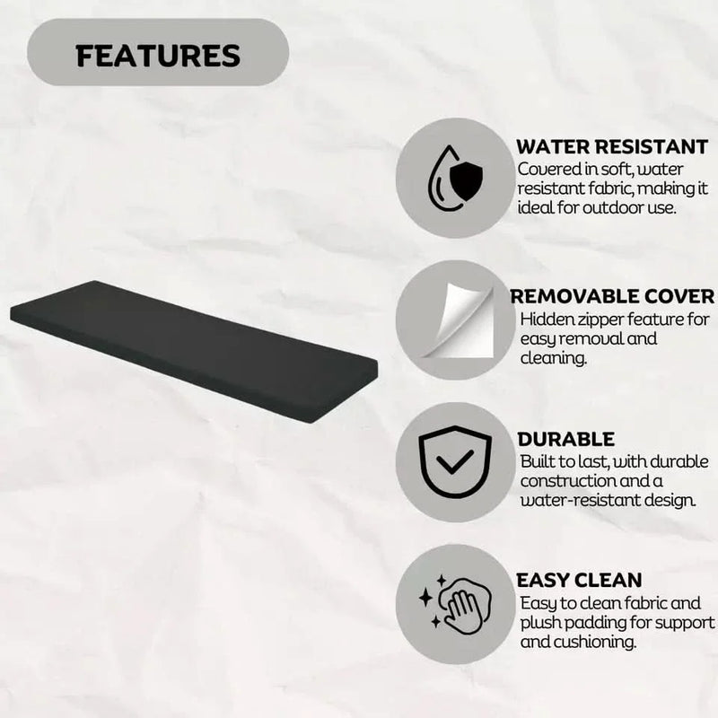 Black Outdoor Waterproof Bench Cover